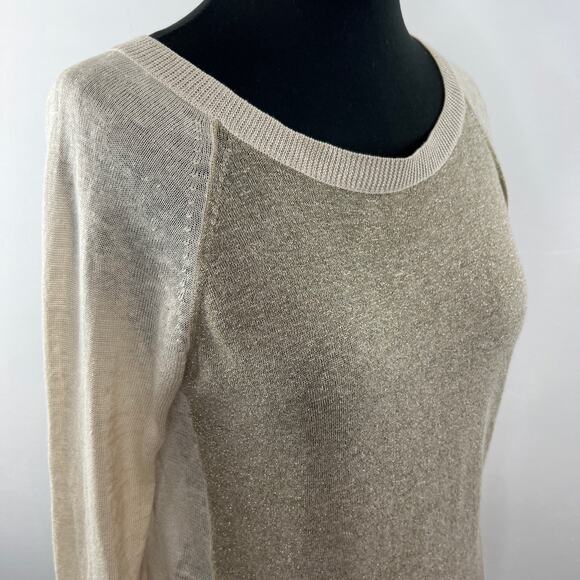Christopher Fischer Beige Long Sleeve Wide Neck Pullover Casual Sweater Size XS - Picture 4 of 7
